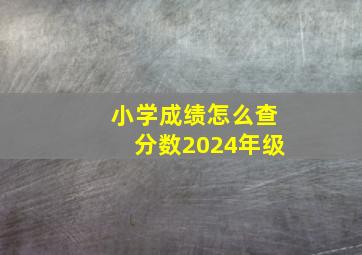 小学成绩怎么查分数2024年级