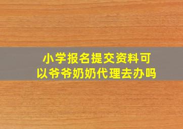 小学报名提交资料可以爷爷奶奶代理去办吗