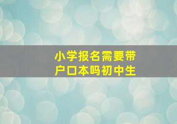 小学报名需要带户口本吗初中生