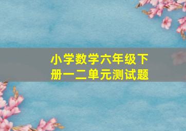 小学数学六年级下册一二单元测试题