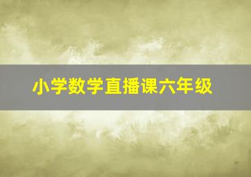 小学数学直播课六年级