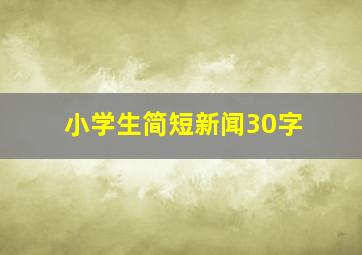 小学生简短新闻30字