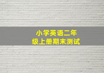 小学英语二年级上册期末测试