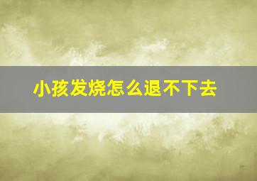 小孩发烧怎么退不下去