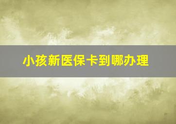 小孩新医保卡到哪办理