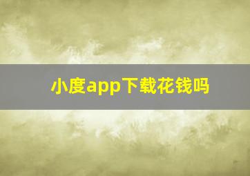 小度app下载花钱吗