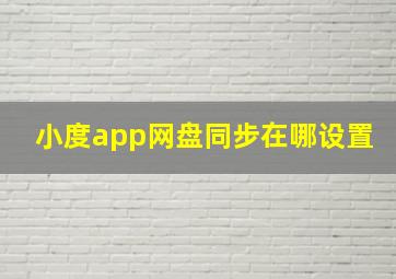 小度app网盘同步在哪设置