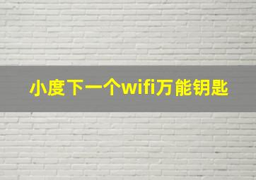 小度下一个wifi万能钥匙