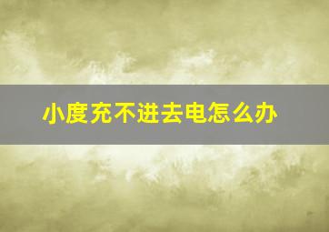 小度充不进去电怎么办