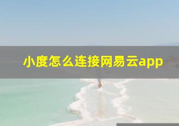 小度怎么连接网易云app