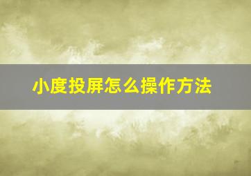 小度投屏怎么操作方法