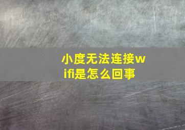 小度无法连接wifi是怎么回事