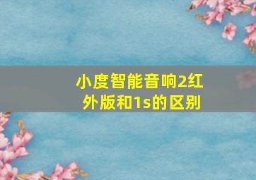 小度智能音响2红外版和1s的区别