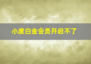 小度白金会员开启不了