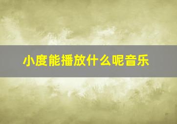 小度能播放什么呢音乐