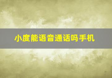 小度能语音通话吗手机