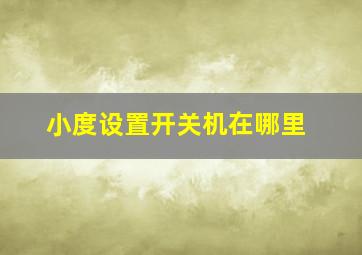 小度设置开关机在哪里