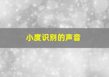 小度识别的声音