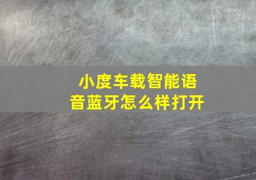 小度车载智能语音蓝牙怎么样打开