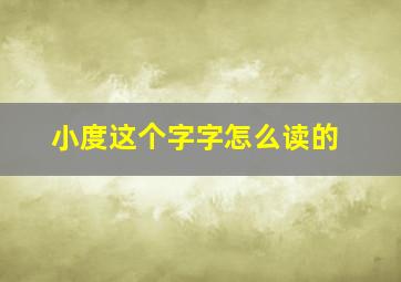 小度这个字字怎么读的