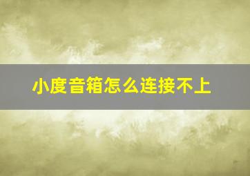 小度音箱怎么连接不上