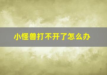 小怪兽打不开了怎么办