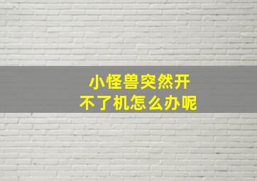 小怪兽突然开不了机怎么办呢