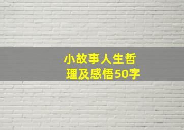 小故事人生哲理及感悟50字