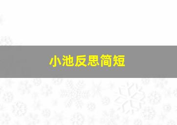 小池反思简短