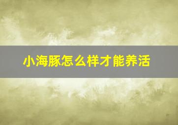 小海豚怎么样才能养活