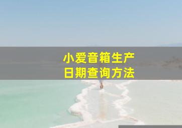 小爱音箱生产日期查询方法