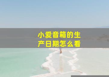 小爱音箱的生产日期怎么看