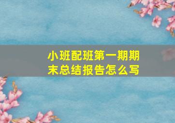 小班配班第一期期末总结报告怎么写