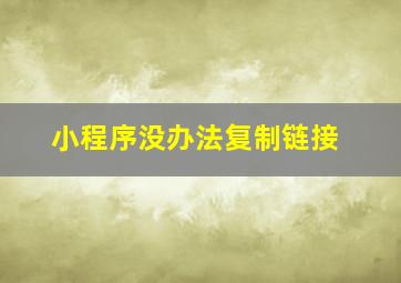 小程序没办法复制链接