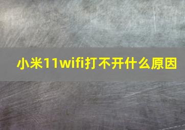 小米11wifi打不开什么原因