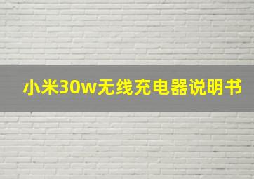 小米30w无线充电器说明书