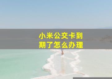 小米公交卡到期了怎么办理