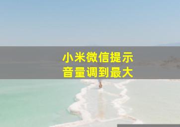 小米微信提示音量调到最大