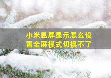 小米息屏显示怎么设置全屏模式切换不了