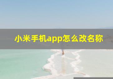 小米手机app怎么改名称