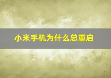 小米手机为什么总重启