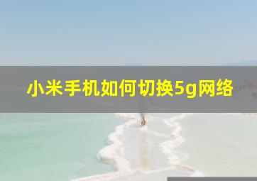 小米手机如何切换5g网络