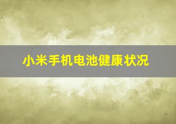 小米手机电池健康状况