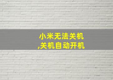 小米无法关机,关机自动开机