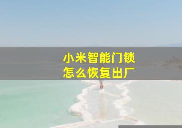 小米智能门锁怎么恢复出厂