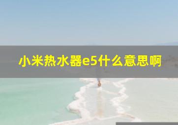 小米热水器e5什么意思啊