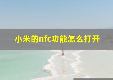 小米的nfc功能怎么打开