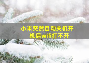 小米突然自动关机开机后wifi打不开