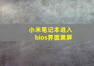 小米笔记本进入bios界面黑屏