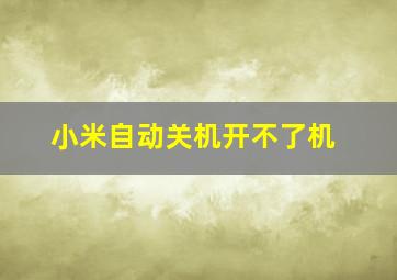 小米自动关机开不了机